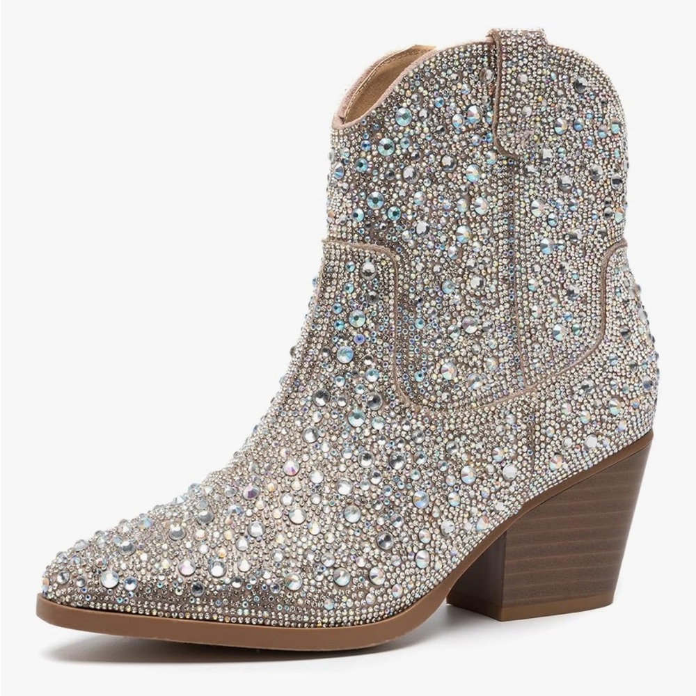 Rhinestone Western Ankle Booties